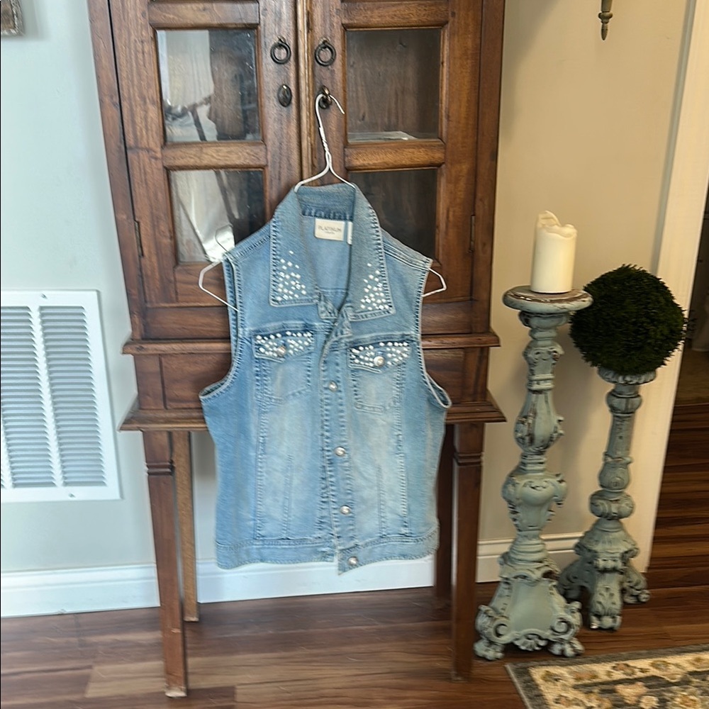 Studded Denim Vest